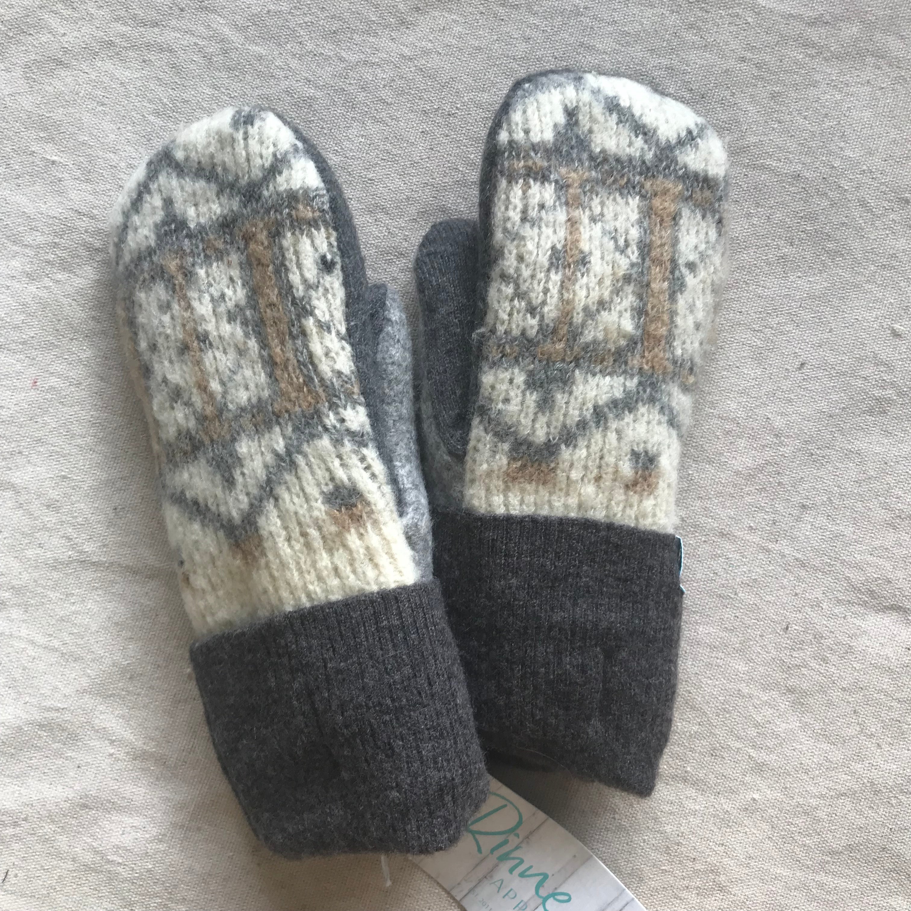 recycled wool mitts #21