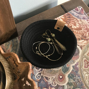 small rope jewelry tray black