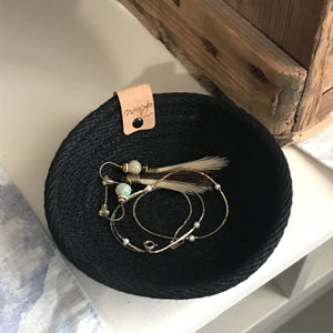 small rope jewelry tray black