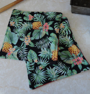 tropical greenery palm leaf pineapple Heavy duty Hotpad Set