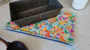 abstract bright floral Heavy duty Hotpad Single Casserole Size
