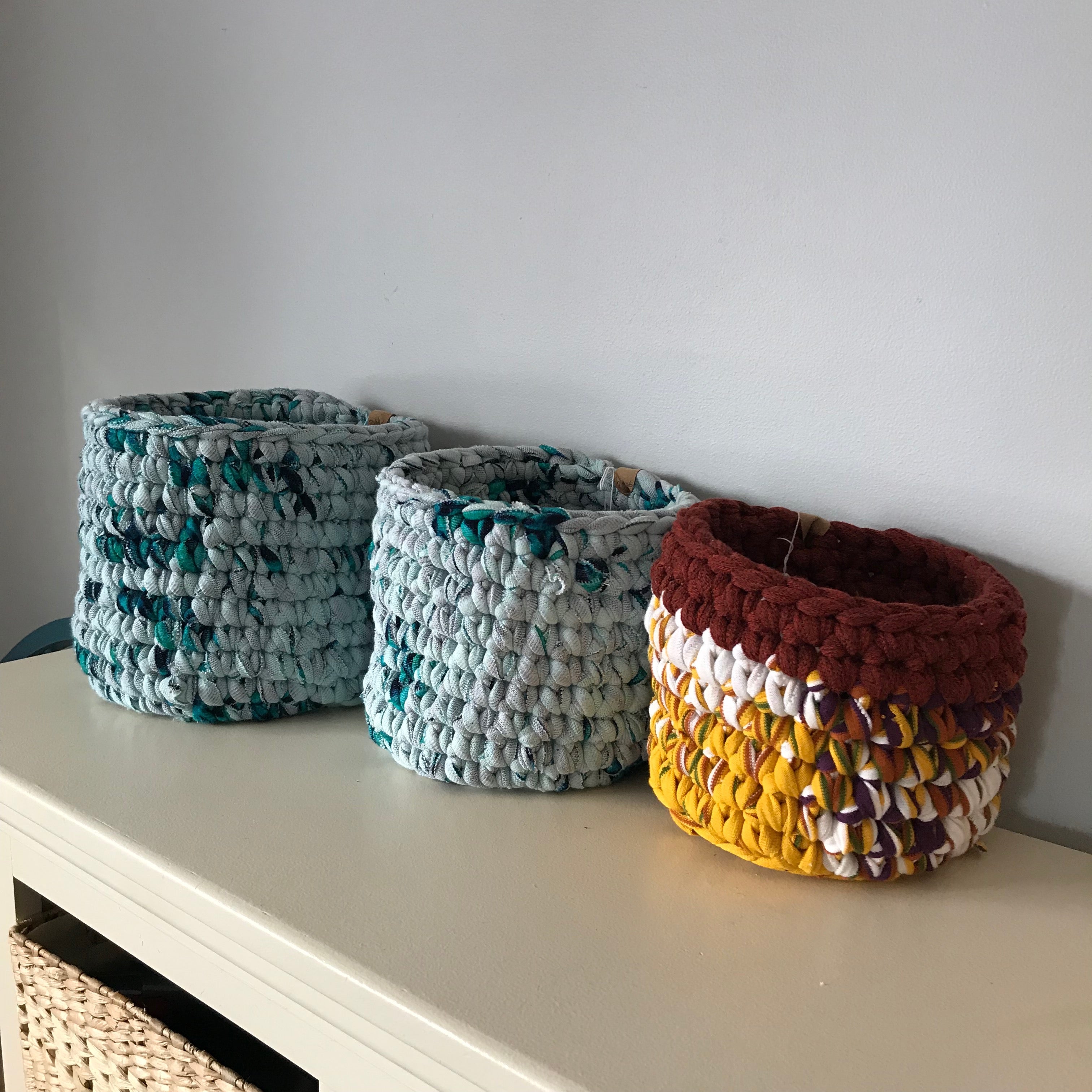 fabric basket turquoise, 2 size options