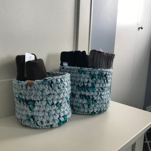 fabric basket turquoise, 2 size options