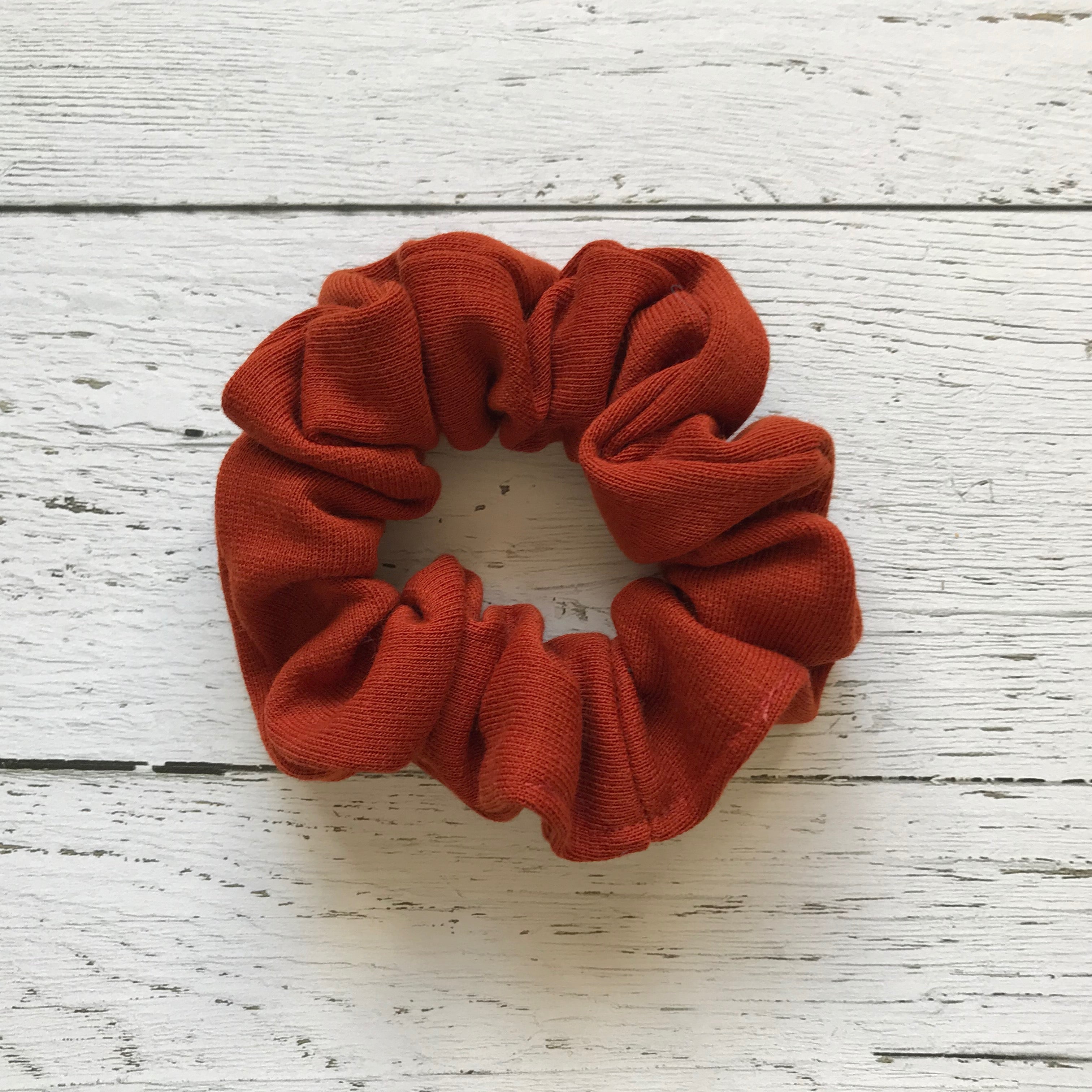 Burnt Orange Knit Scrunchie