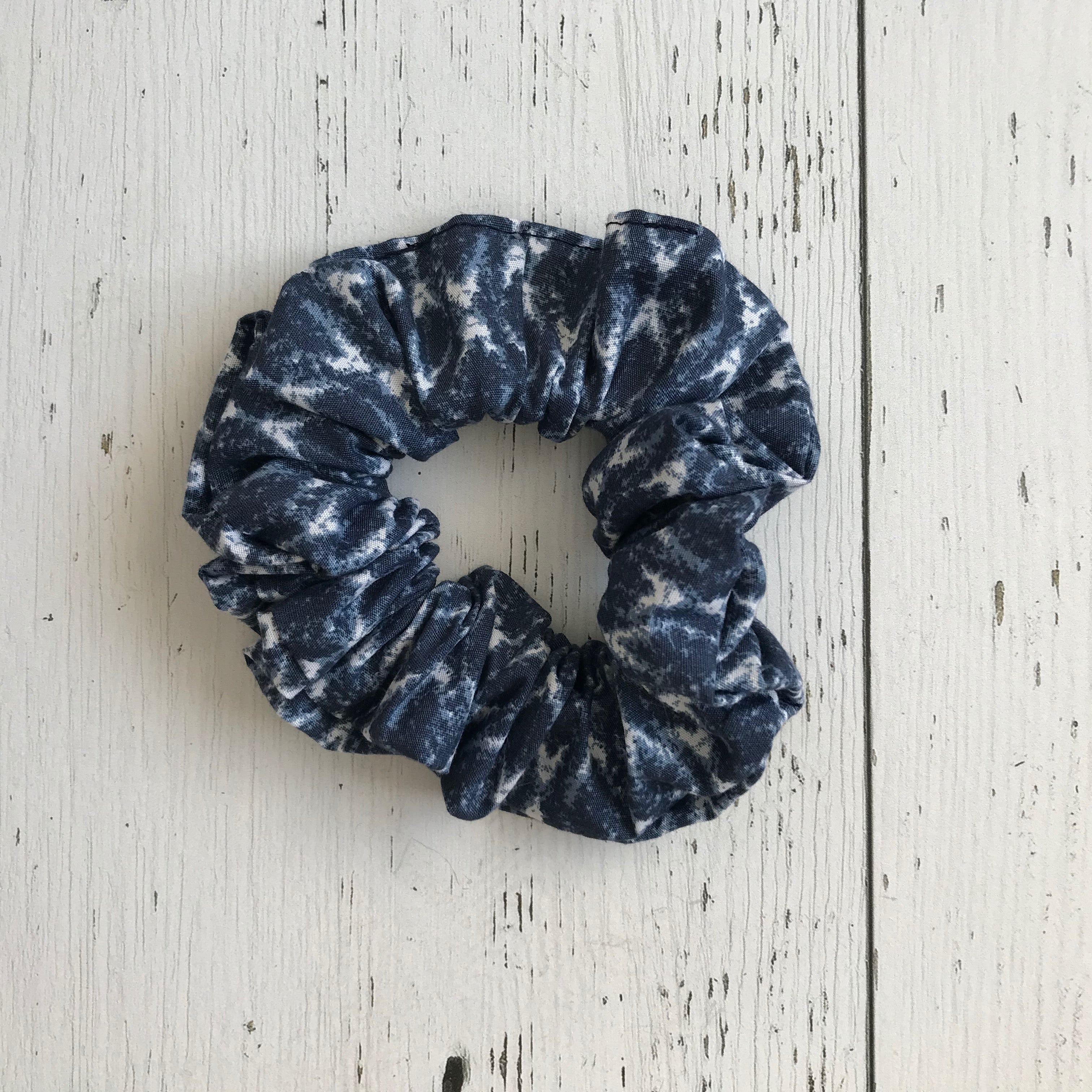 denim blue cotton print Scrunchie