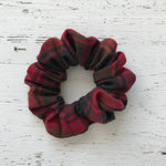 red black Canadian plaid cotton Scrunchie