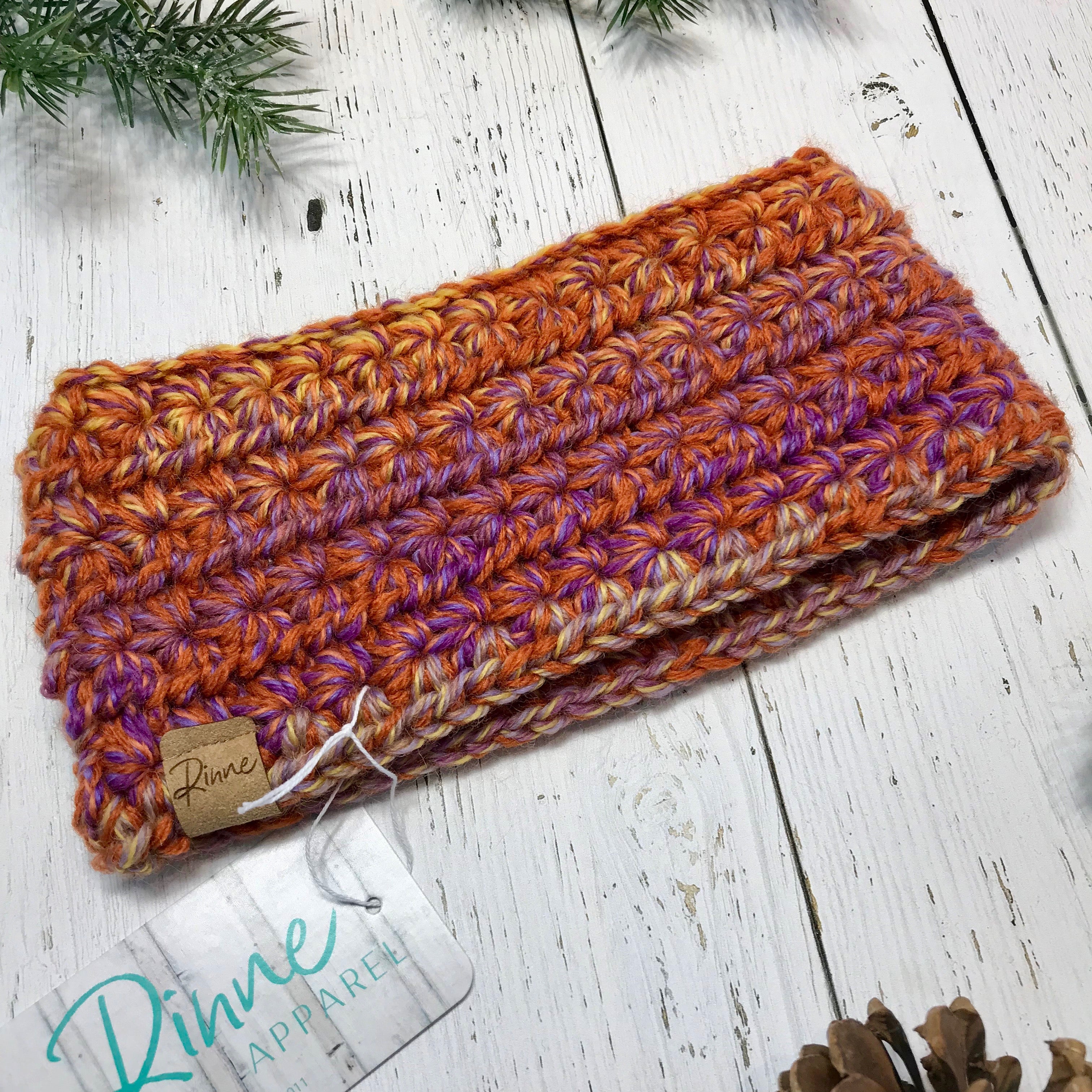 sunset orange, yellow, lavender purple Star Headband SALE