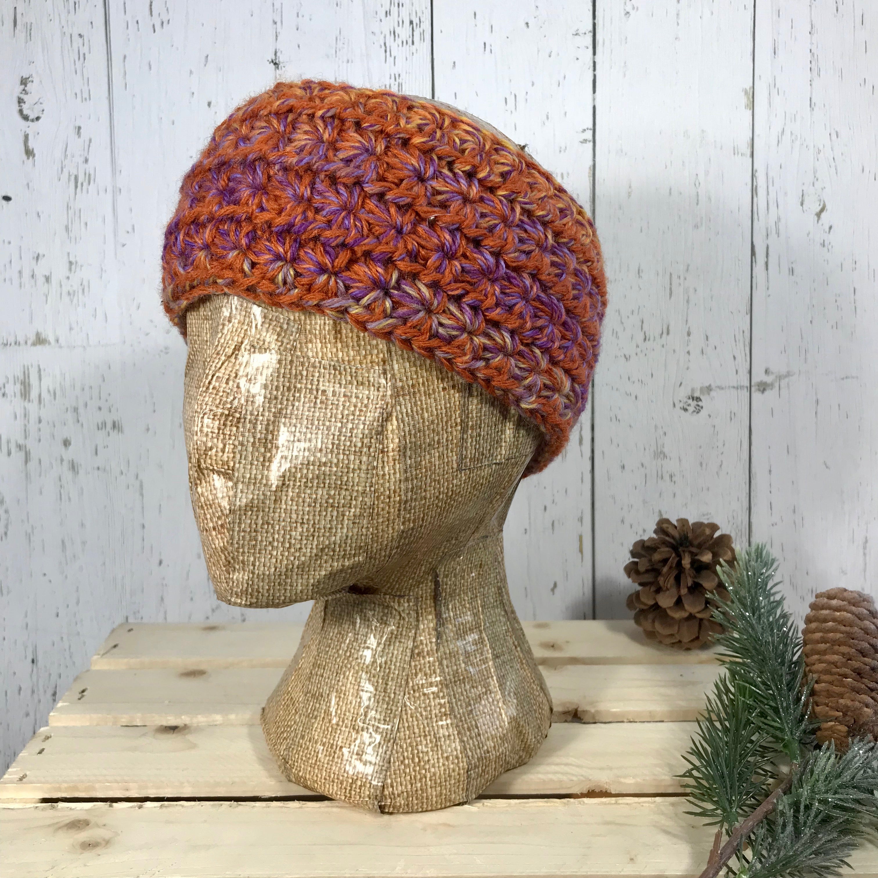 sunset orange, yellow, lavender purple Star Headband SALE