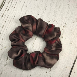 Brown and Pink/Wine Scrunchie