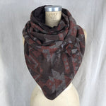 Large Rust and Brown Aztec print Triangle wrap scarf